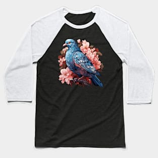 Pigeon colorful Flower Illustration Baseball T-Shirt